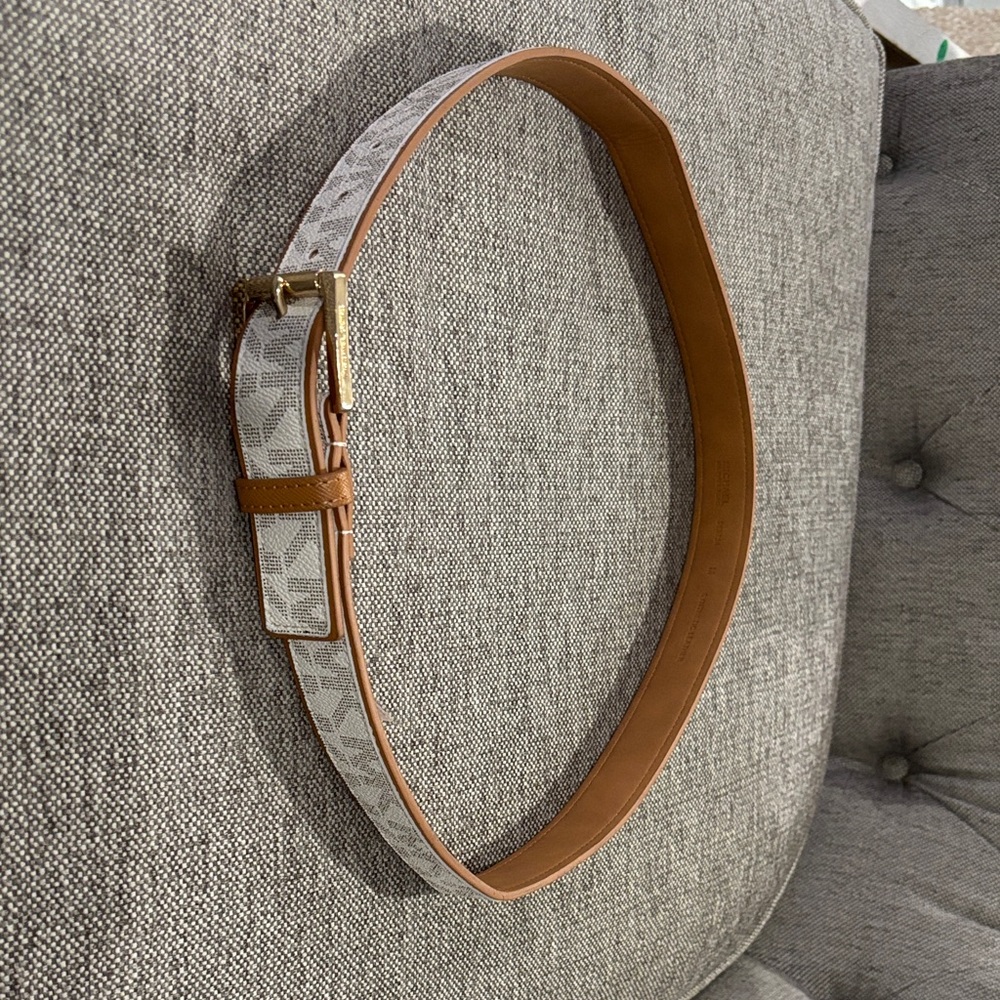 Michael Kors White and Tan Women's Belt